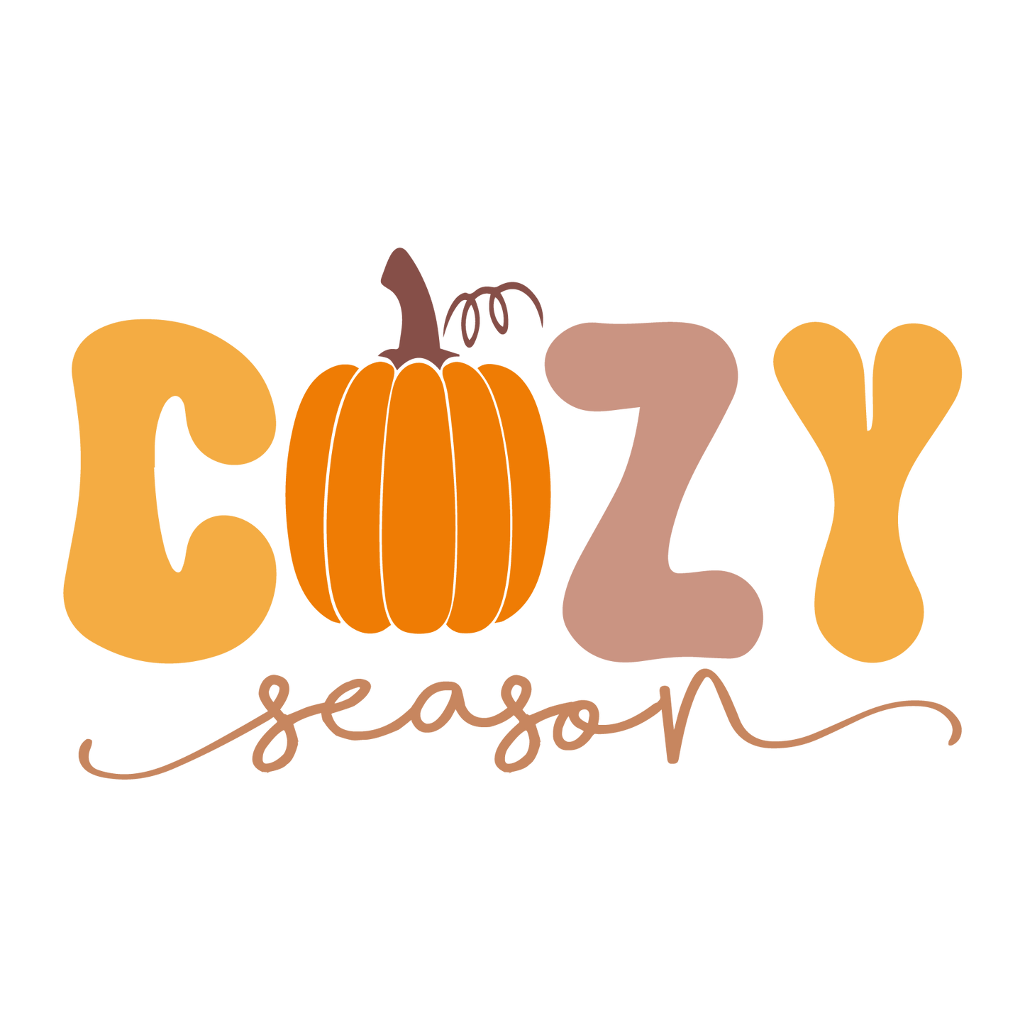 Cozy Season Pumpkin Ready To Press DTF Transfer