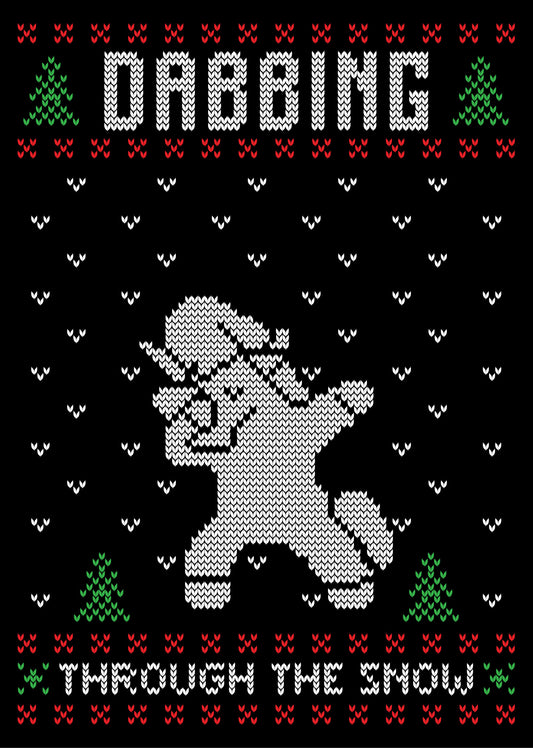 Dabbing Unicorn Ugly Christmas Sweater Party Ready To Press DTF Transfer