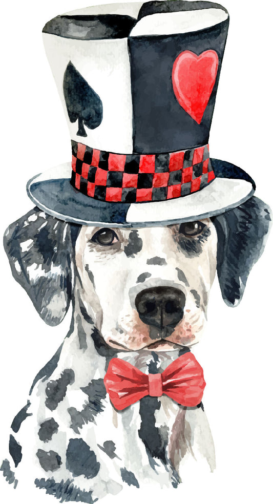 Dalmatian Dog with Top Hat Ready To Press DTF Transfer
