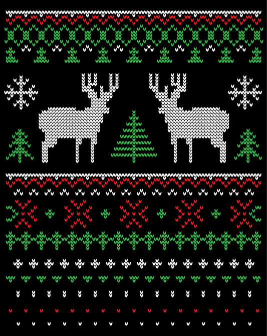Deer Ornament Ugly Christmas Sweater Party Ready To Press DTF Transfer
