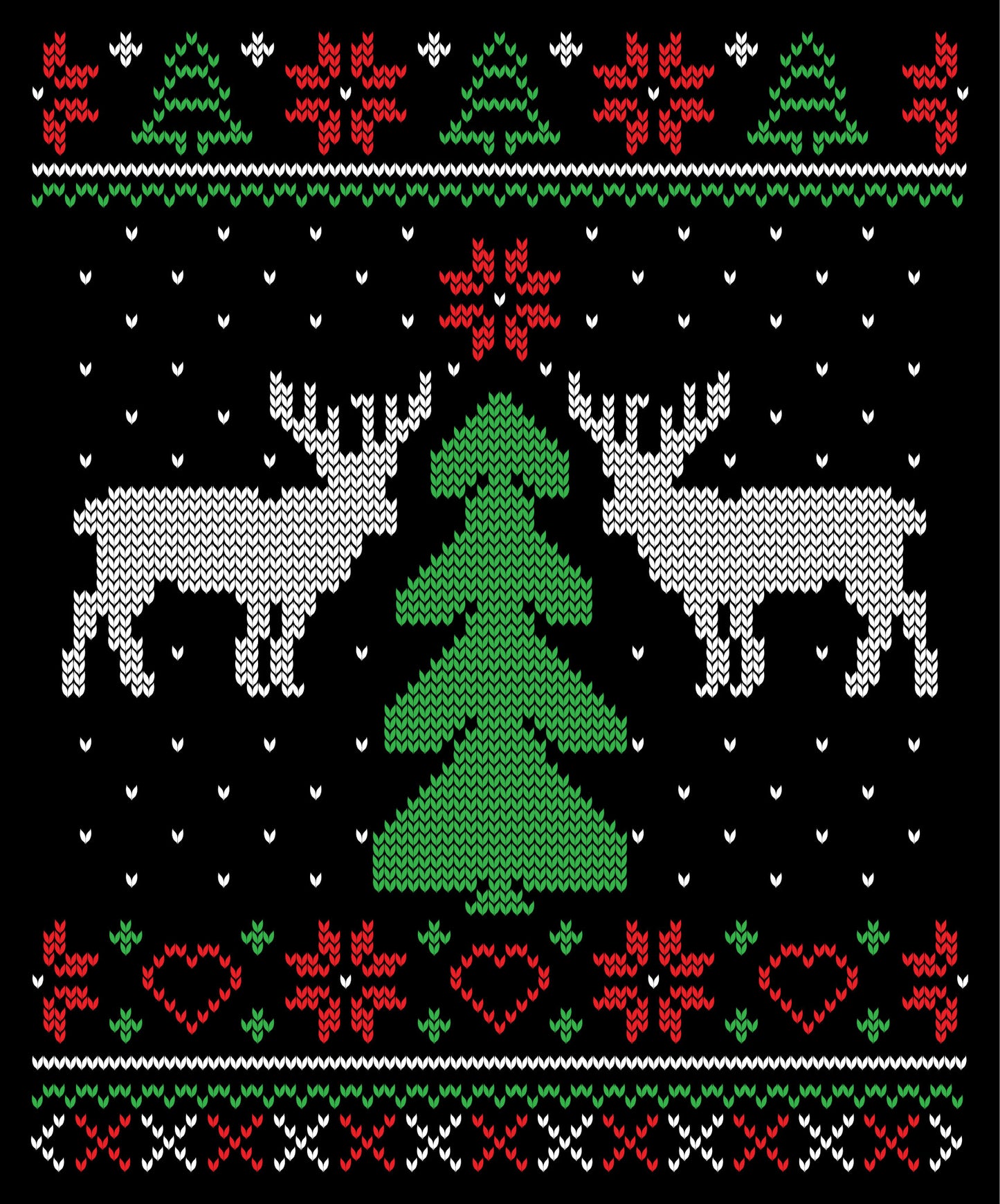 Deer Transparent Ugly Christmas Sweater Party Ready To Press DTF Transfer