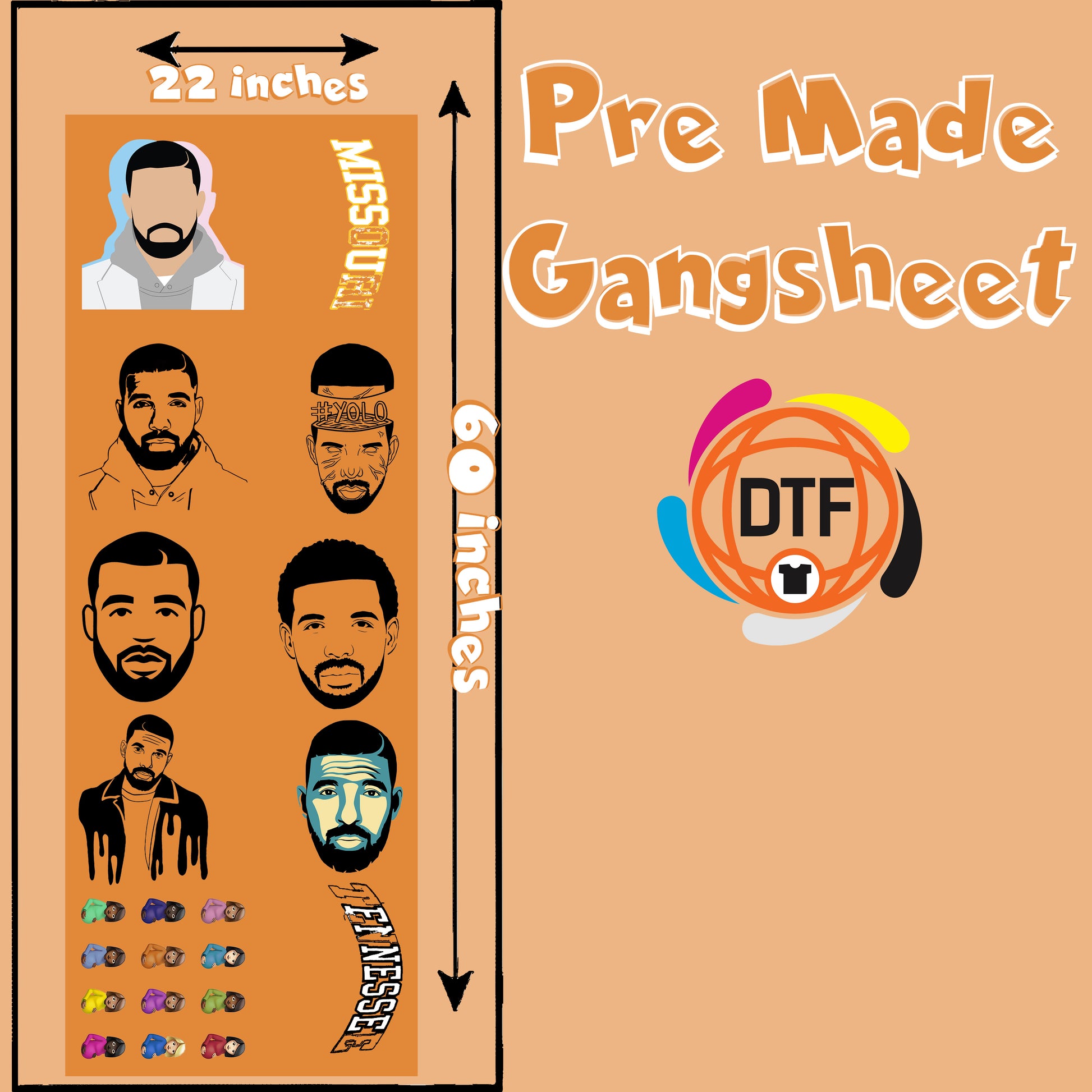 Drake Dreams Collective Premade DTF Gangsheet