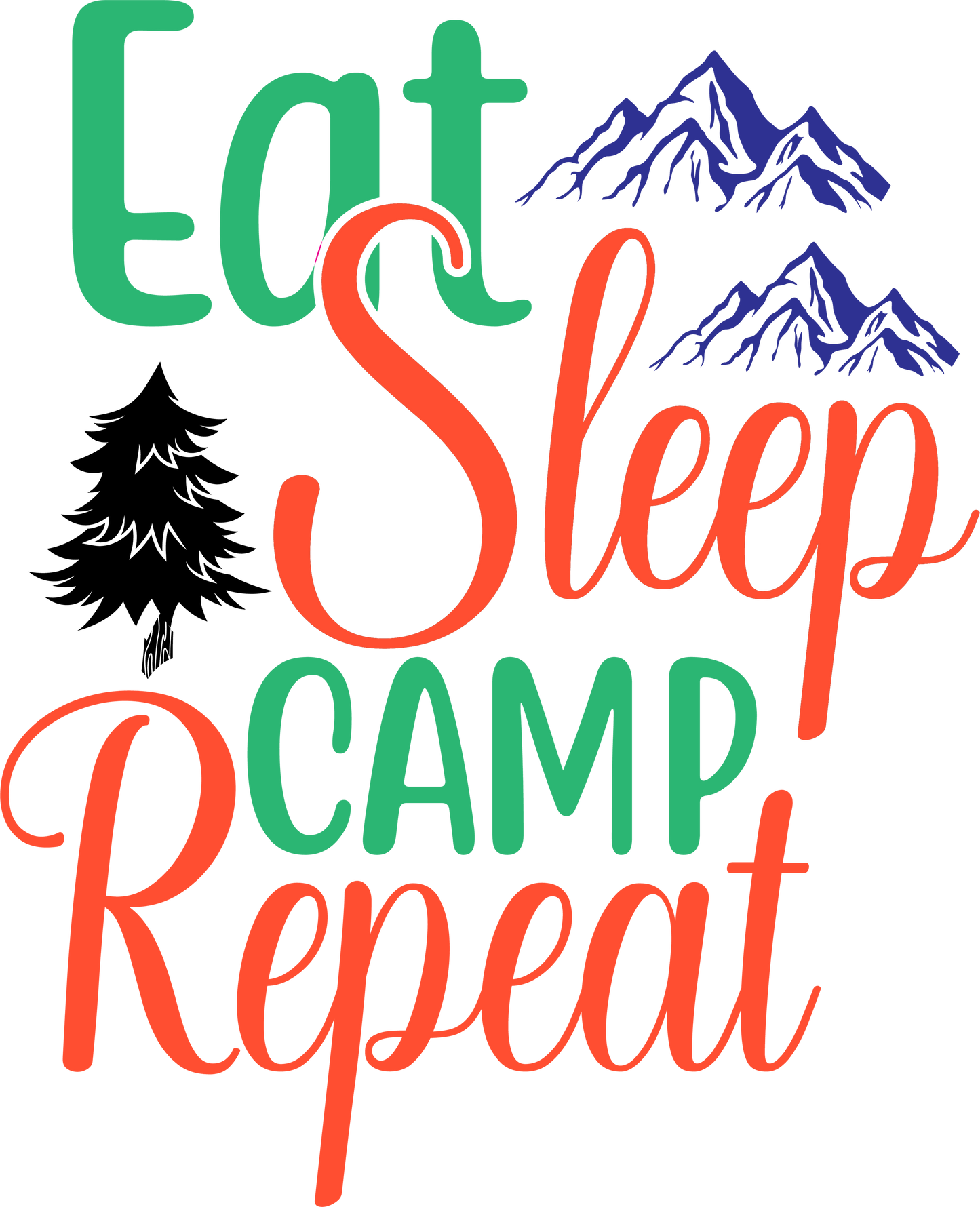 Eat Sleep Camp Repeat - 1013 Ready to Press DTF Transfer