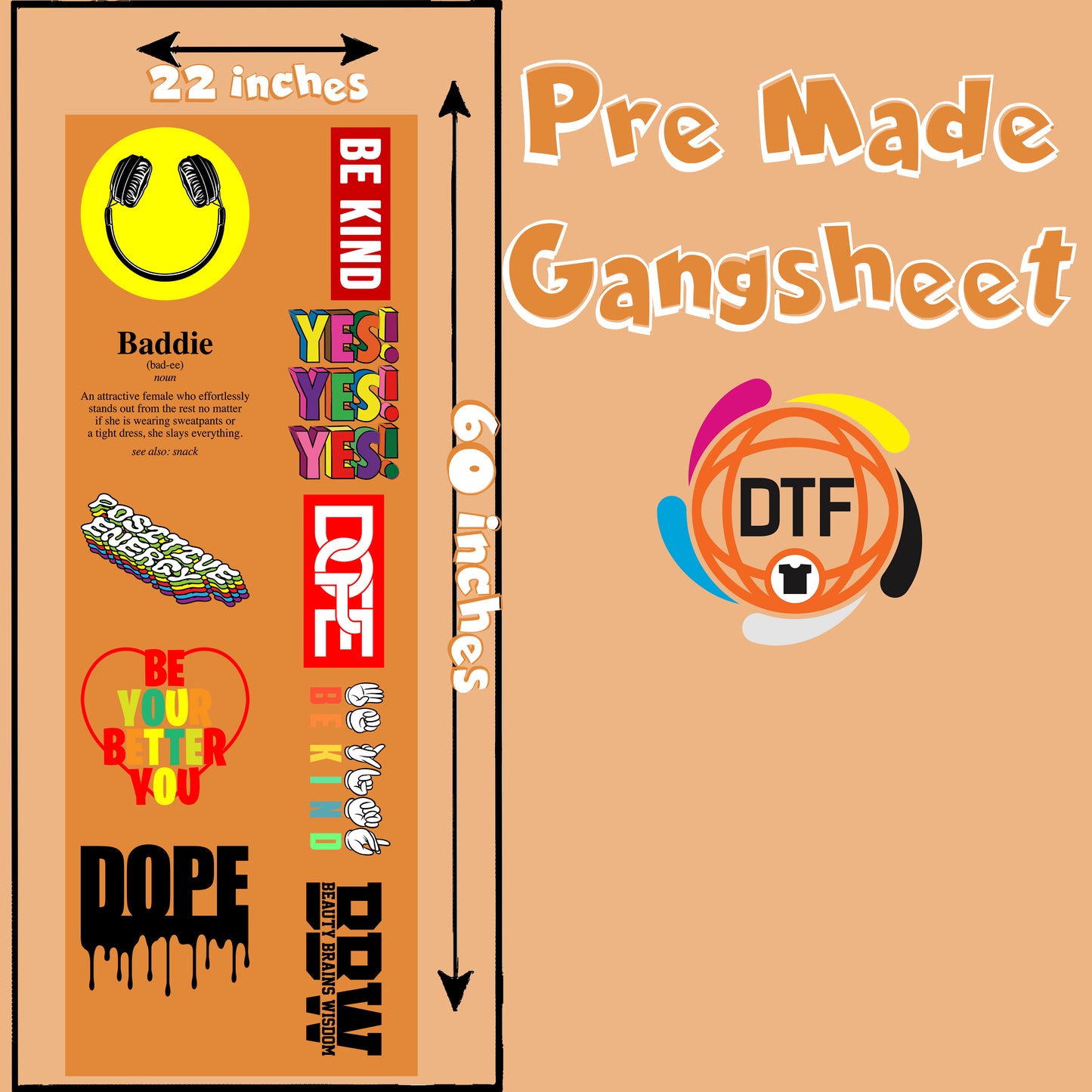 Empowerment Essentials Crew Premade DTF Gangsheet