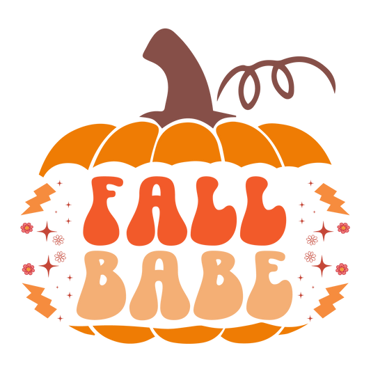 Fall Babe inside Pumpkin Ready To Press DTF Transfer