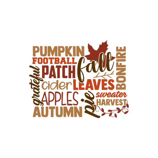 Fall Word Art - Ready To Press DTF Transfers