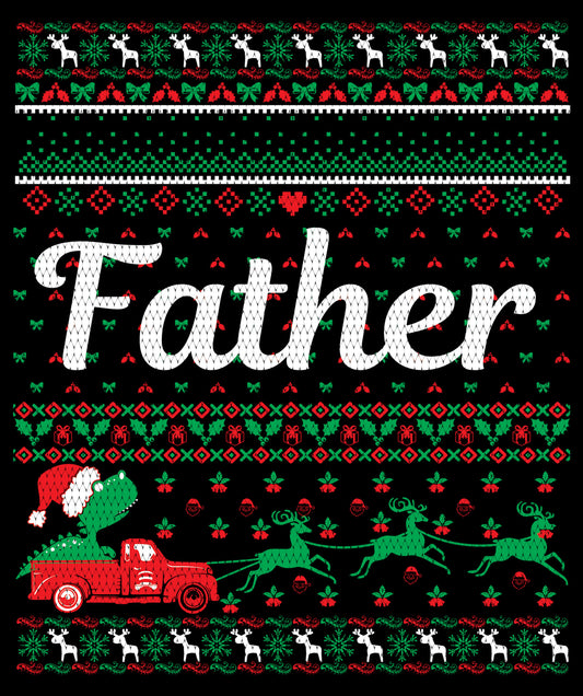 Father Christmas Ugly Sweater Party Ready To Press DTF Transfer