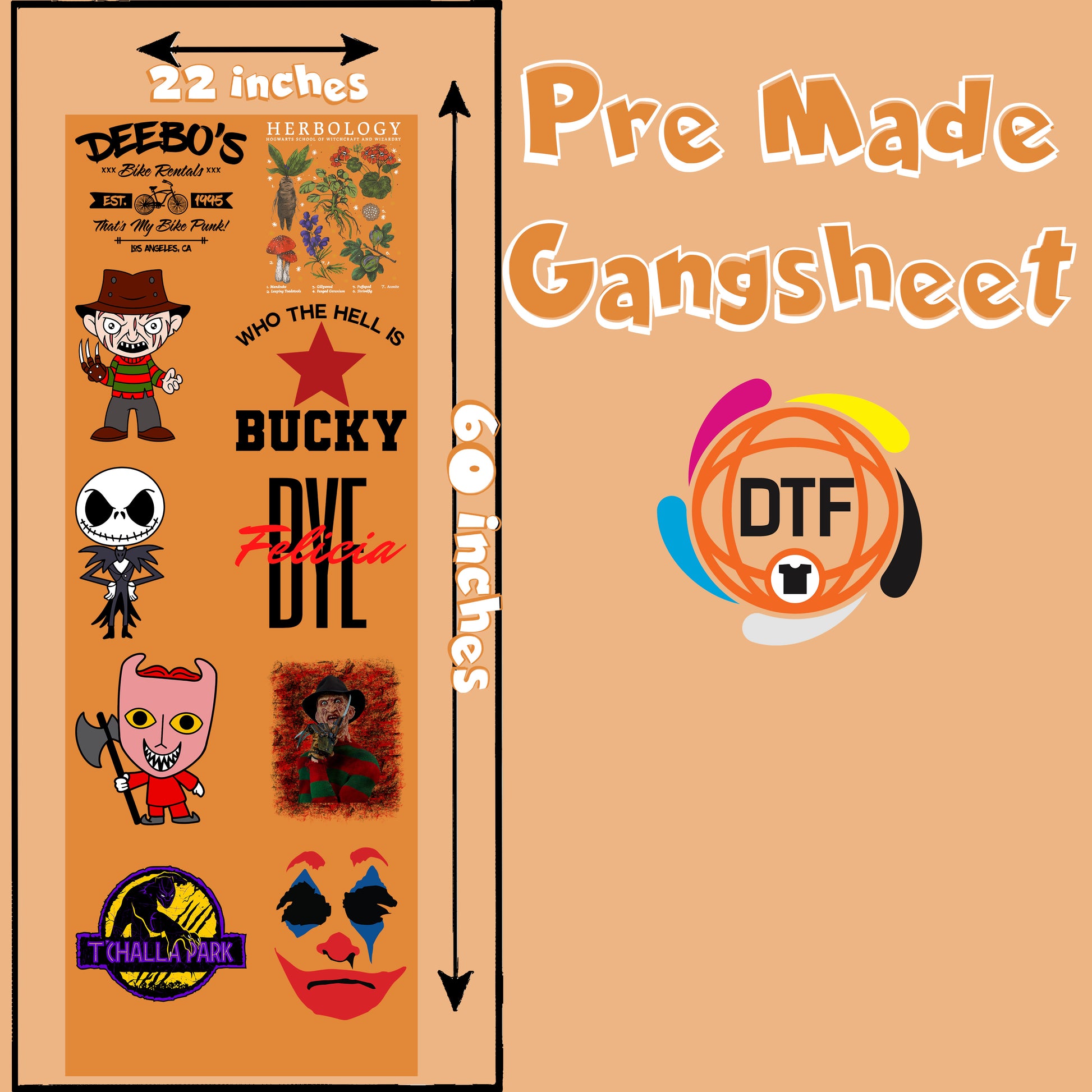 Film Fanatics Pack Premade DTF Gangsheet