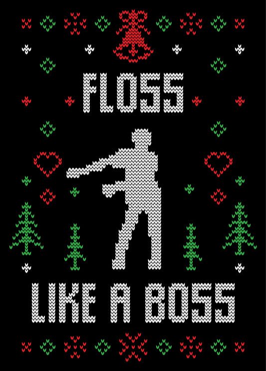 Floss Like A Boss Transparent SVG For Christmas Ugly Sweater Design Ready To Press DTF Transfer