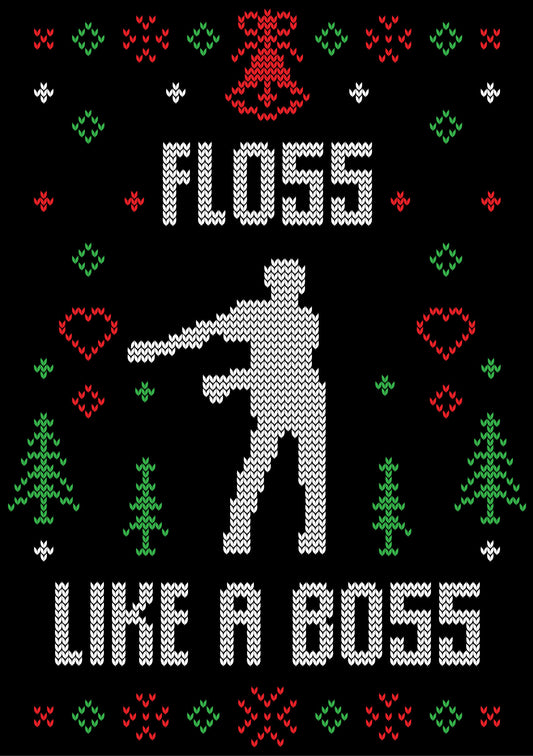 Floss Like A Boss Ugly Christmas Sweater Party Ready To Press DTF Transfer