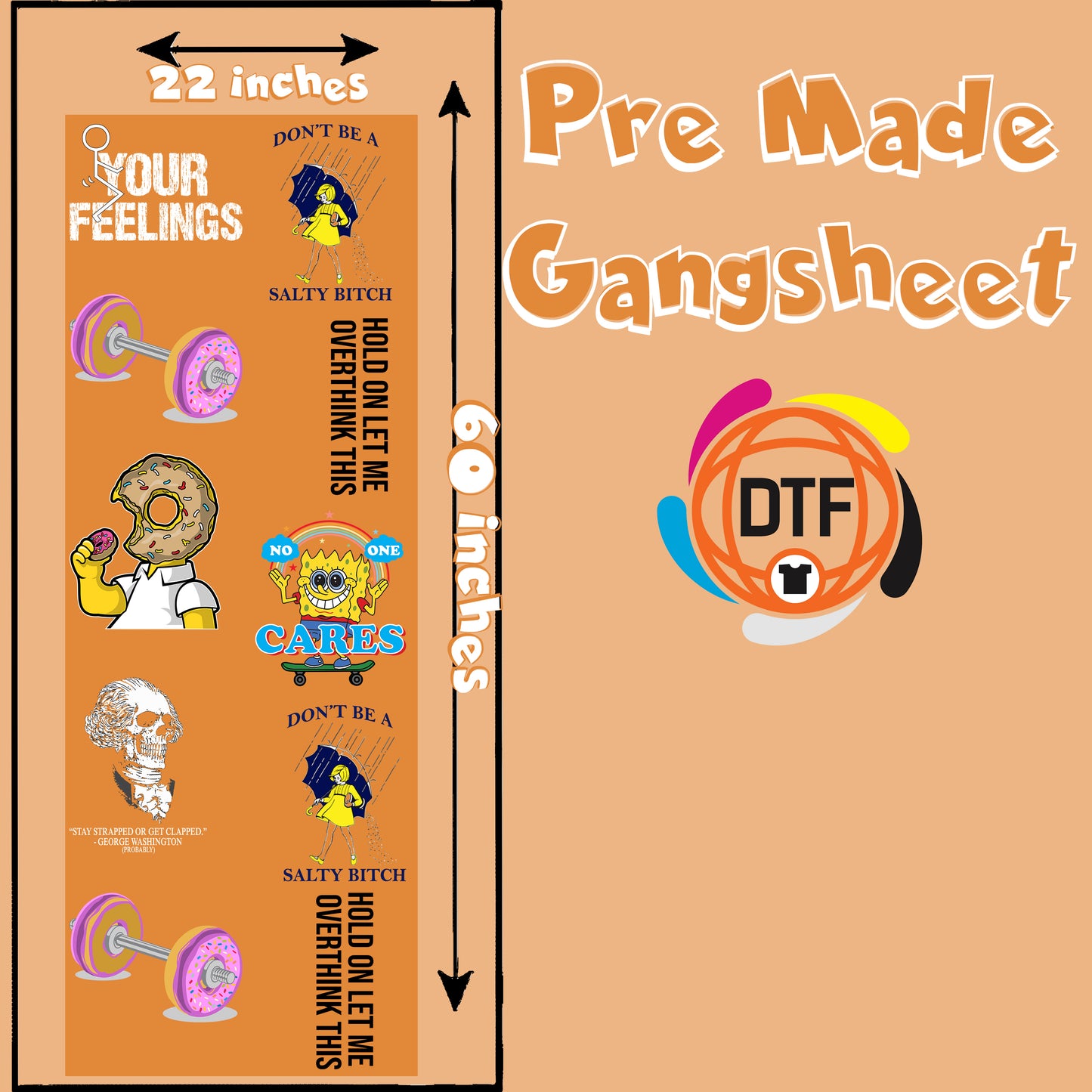 Funny Humor Premade DTF Gangsheet