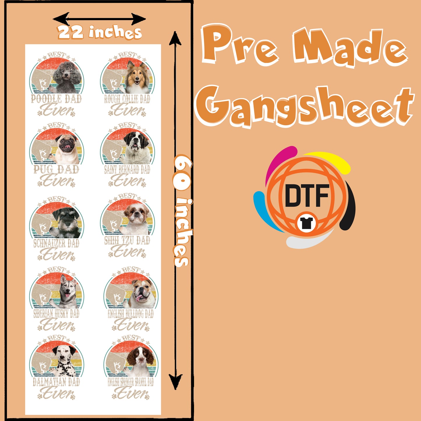 Furry Friends Squad Premade DTF Gangsheet