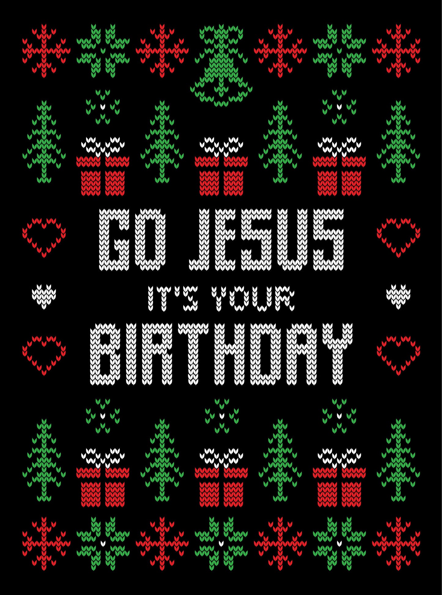 Go Jesus It's Your Birthday Transparent SVG For Christmas Ugly Sweater Design Ready To Press DTF Transfer  Buy Bulk DTF   