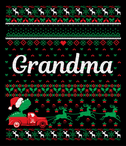 Grandma Christmas Ugly Sweater Party Ready To Press DTF Transfer