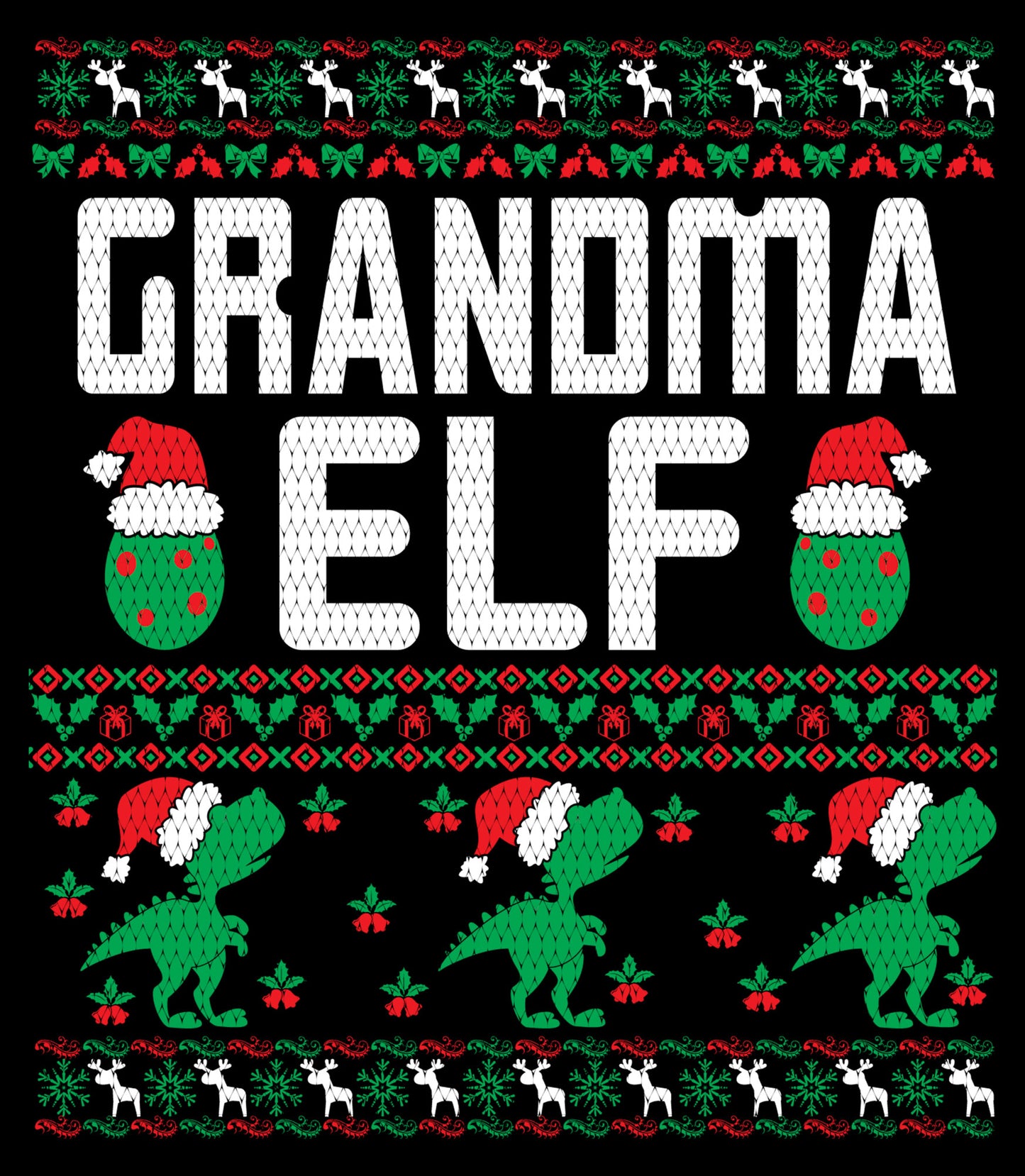 Grandma Elf Christmas Ugly Sweater Party Ready To Press DTF Transfer  Buy Bulk DTF   