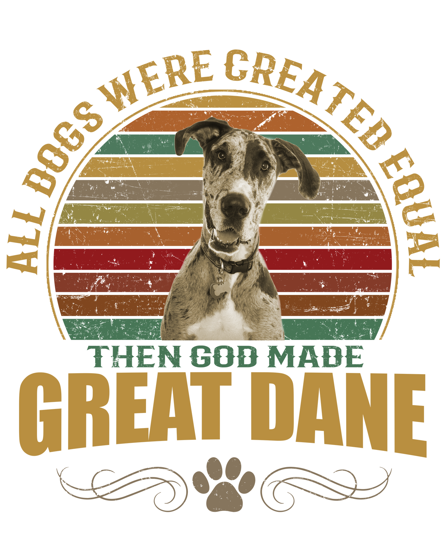 Great Dane Dog Lover Unisex Men’s T-Shirt Ready To Press DTF Transfer