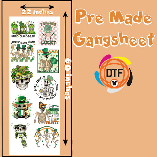 Green Glee Set Premade DTF Gangsheet