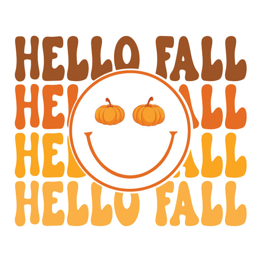 Hello Fall Pumpkin Ready To Press DTF Transfer