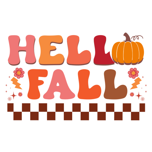 Hello Fall Retro Design Ready To Press DTF Transfer