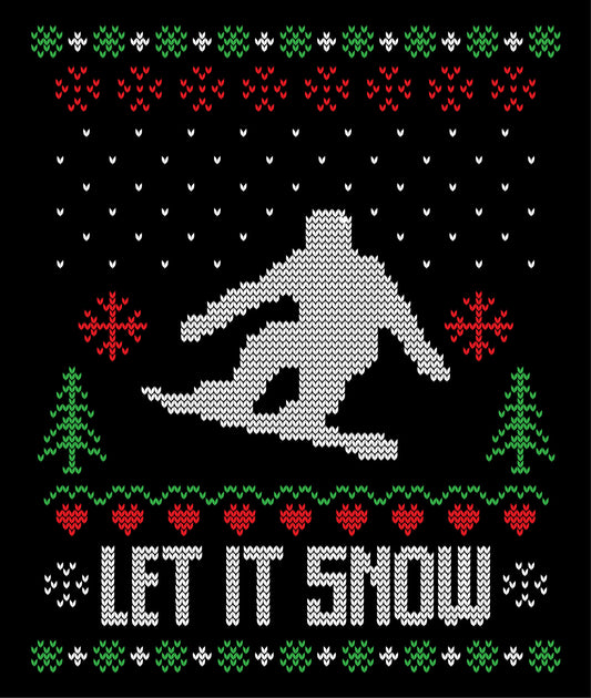 Let it Snow Transparent SVG For Christmas Ugly Sweater Design Ready To Press DTF Transfer