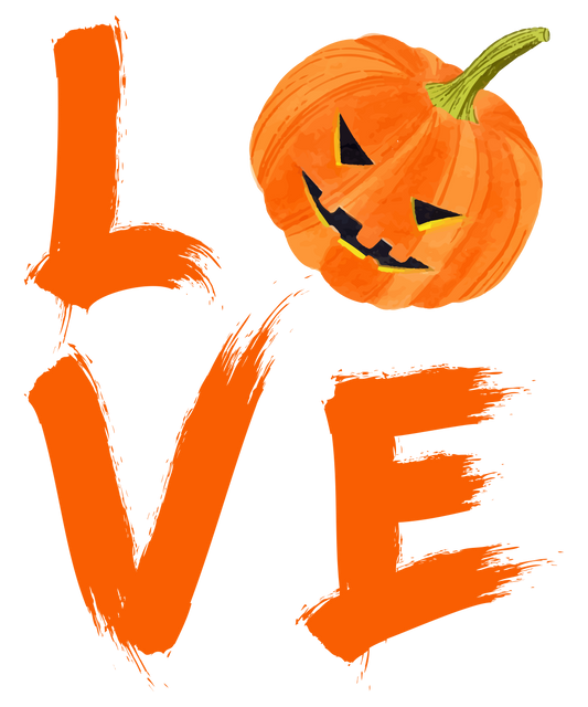 Love Pumpkin Halloween Ready To Press DTF Transfer