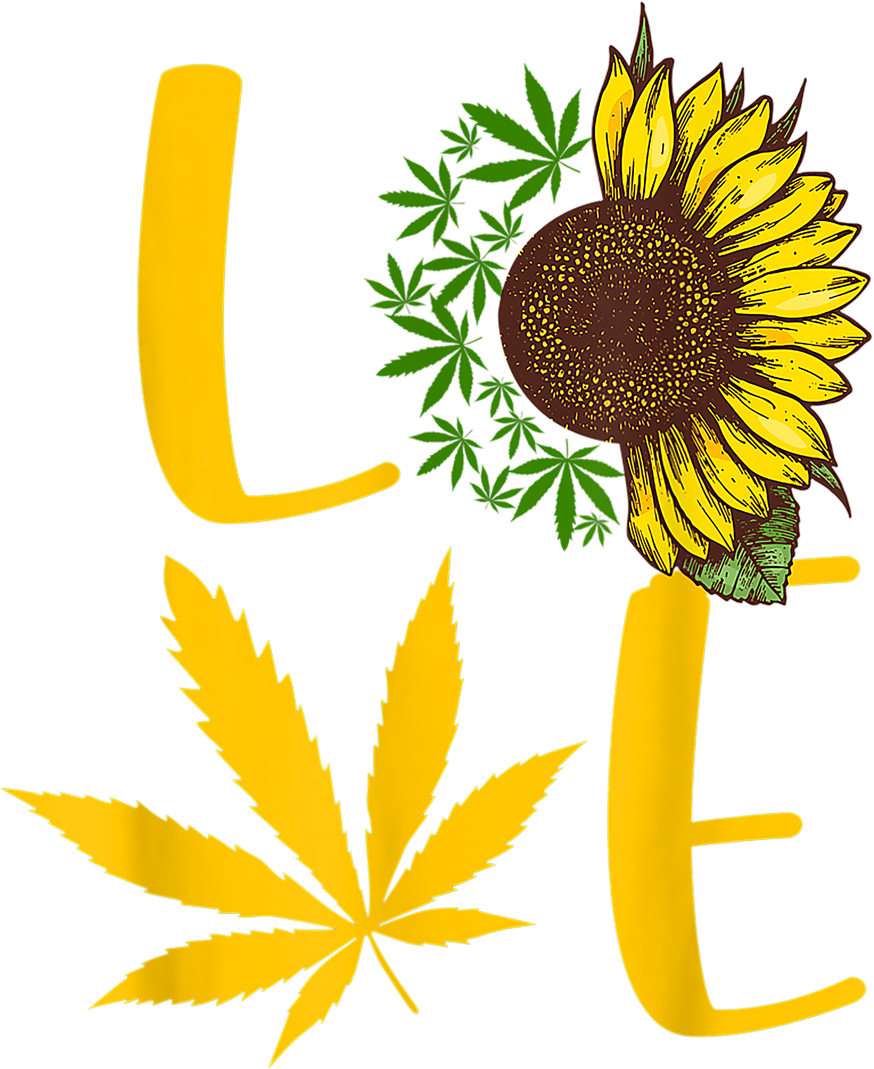 Love Weed Sunflower Ready To Press DTF Transfer  Buy Bulk DTF   