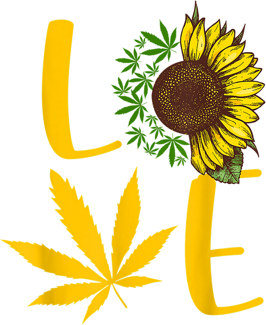 Love Weed Sunflower Ready To Press DTF Transfer