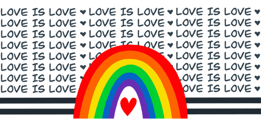 Love is Love Rainbow - UV DTF Libbey Glass Wrap