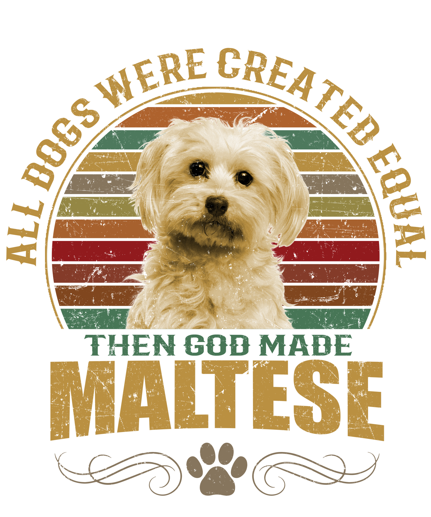 Maltese Dog Lover Unisex Men’s T-Shirt Ready To Press DTF Transfer