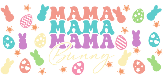 Mama Bunny - UV DTF Libbey Glass Wrap