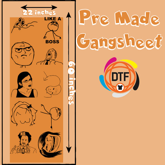 Meme Madness Set Premade DTF Gangsheet