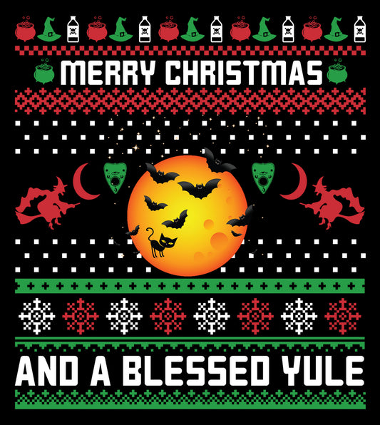 Merry Christmas And A Blessed Yule Ugly Sweater Party Ready To Press DTF Transfer