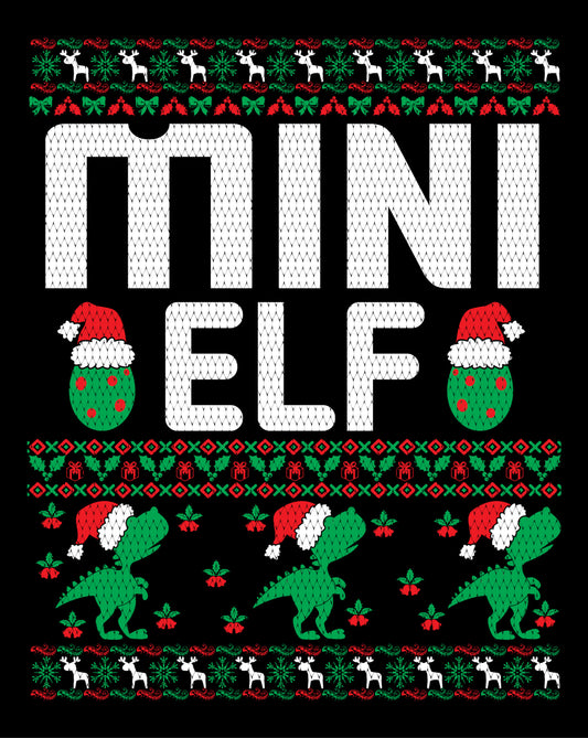 Mini Elf Christmas Ugly Sweater Party Ready To Press DTF Transfer