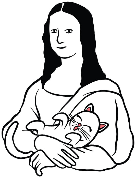 Mona Lisa With Cat - Ready To Press DTF Transfer