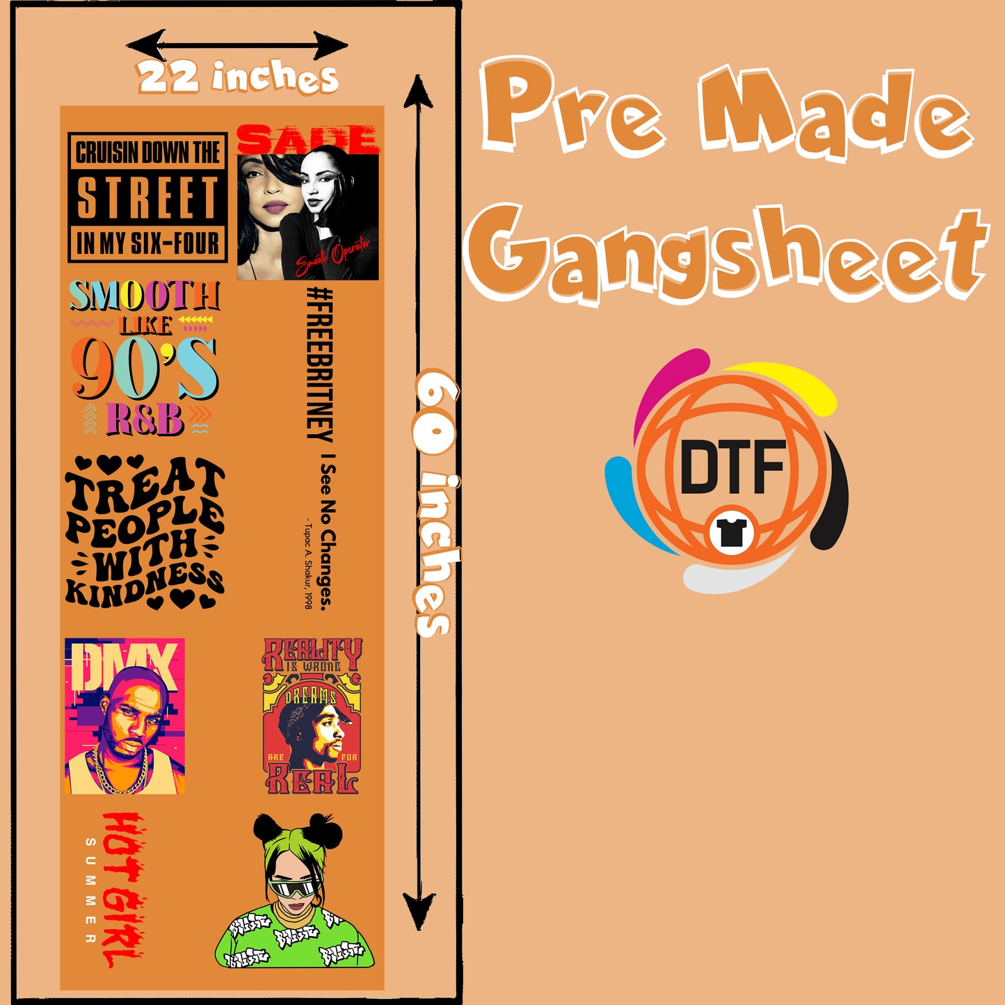 Music Masters Pack Premade DTF Gangsheet