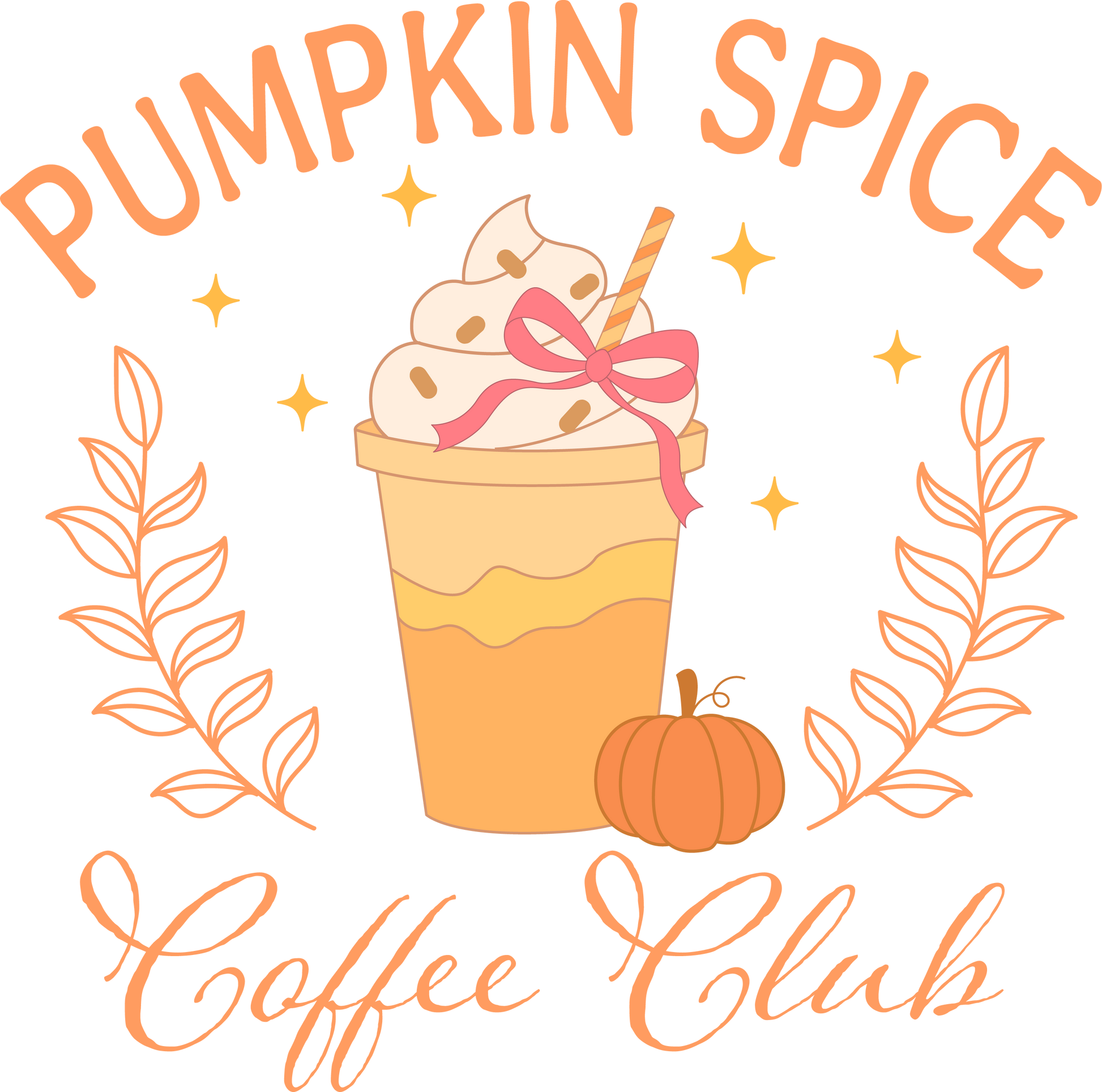 Pumpkin Spice Coffee Club - Ready To Press DTF Transfers