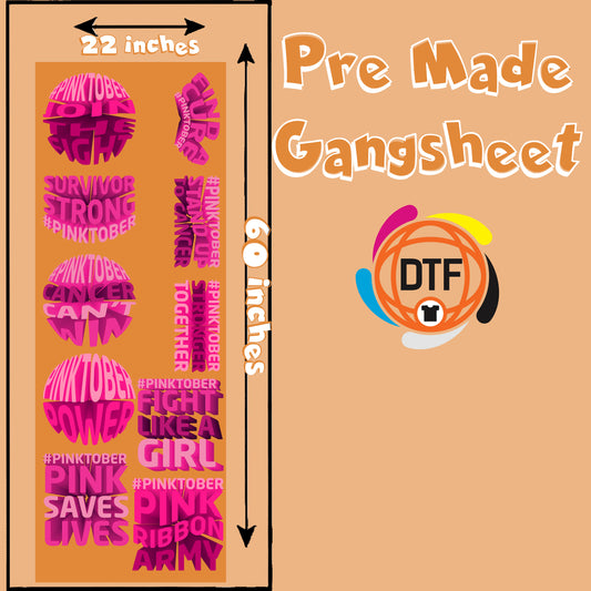 Pinktober Dreams Premade DTF Gangsheet