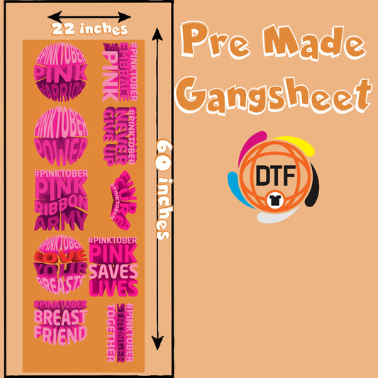 Pinktober Vibes Premade DTF Gangsheet