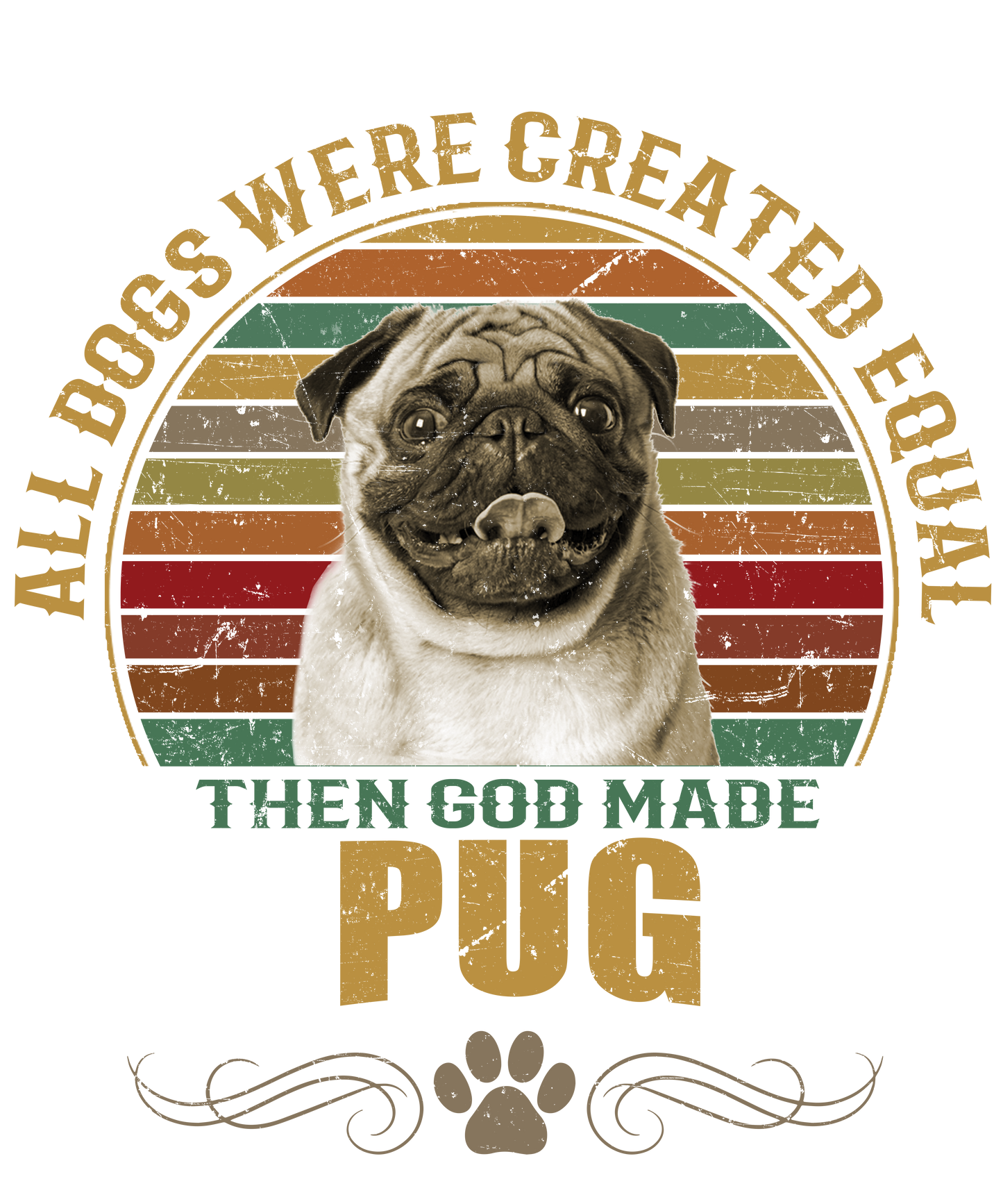 Pug Dog Lover Unisex Men’s T-Shirt Ready To Press DTF Transfer