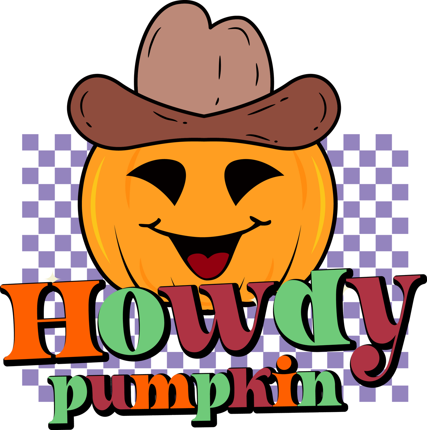 Pumpkin Hat Howdy Yall Ready To Press DTF Transfer