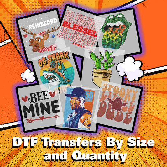 Glitter DTF Transfers By Size and Quantity