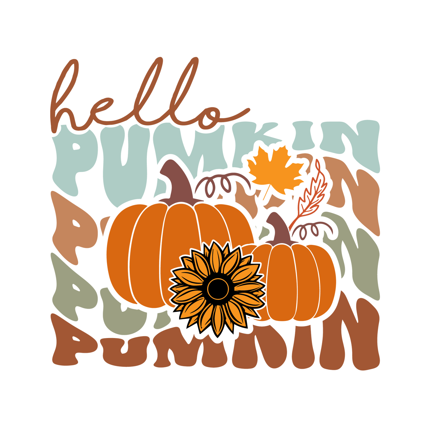 Retro Hello Pumpkin Ready To Press DTF Transfer