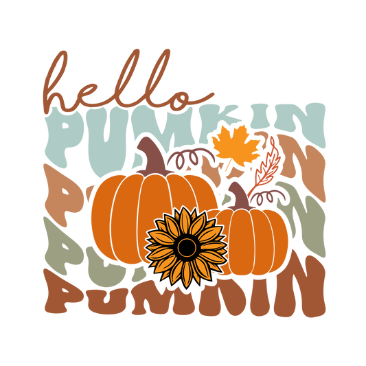 Retro Hello Pumpkin Ready To Press DTF Transfer