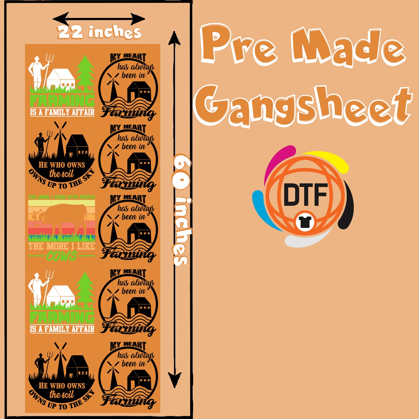 Rural Roots Collective Premade DTF Gangsheet