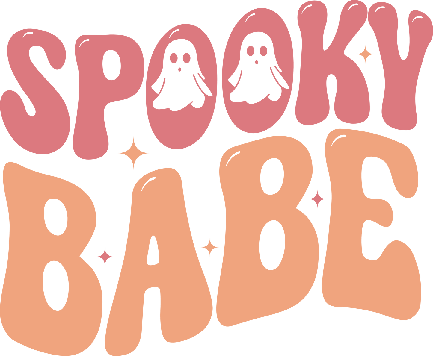 Spooky Babe Ghosts Ready To Press DTF Transfer