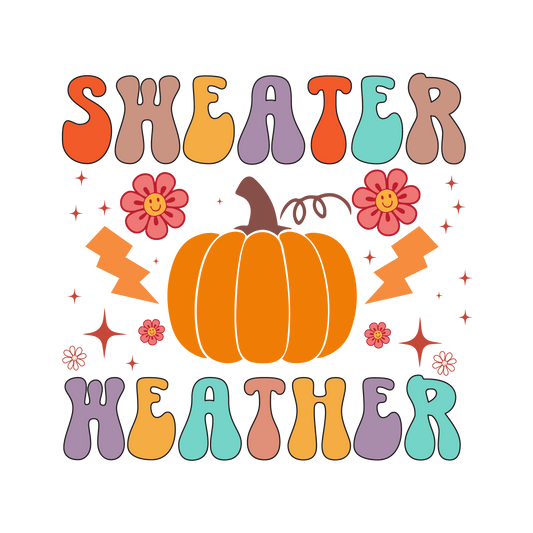 Sweater Weather Retro Pumpkin Ready To Press DTF Transfer