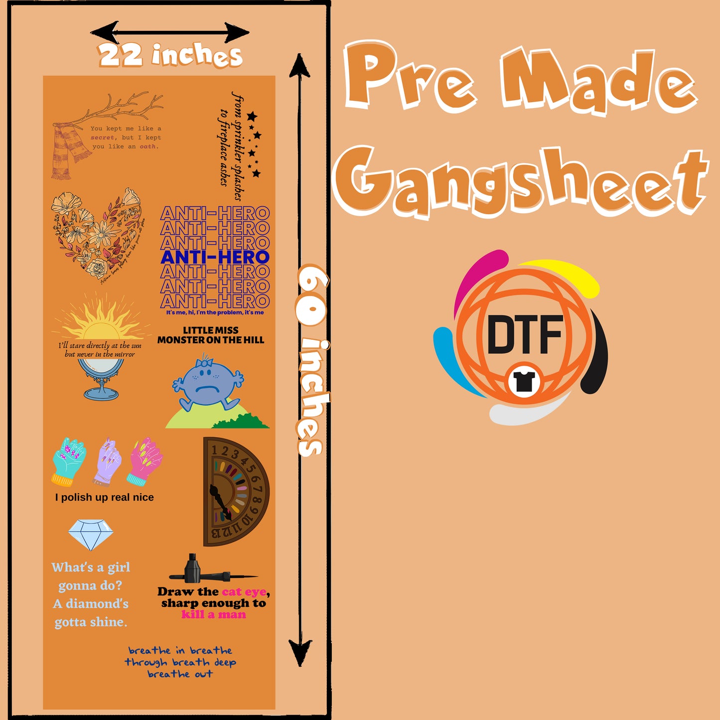 Swiftie Enchantment Premade DTF Gangsheet