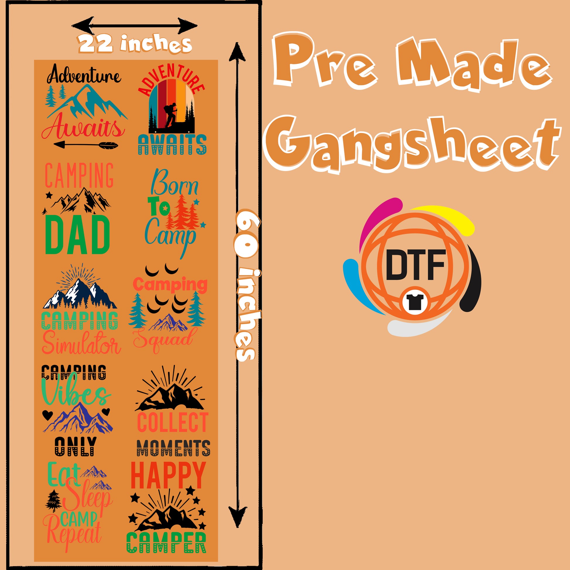 The Tent Set Premade DTF Gangsheet