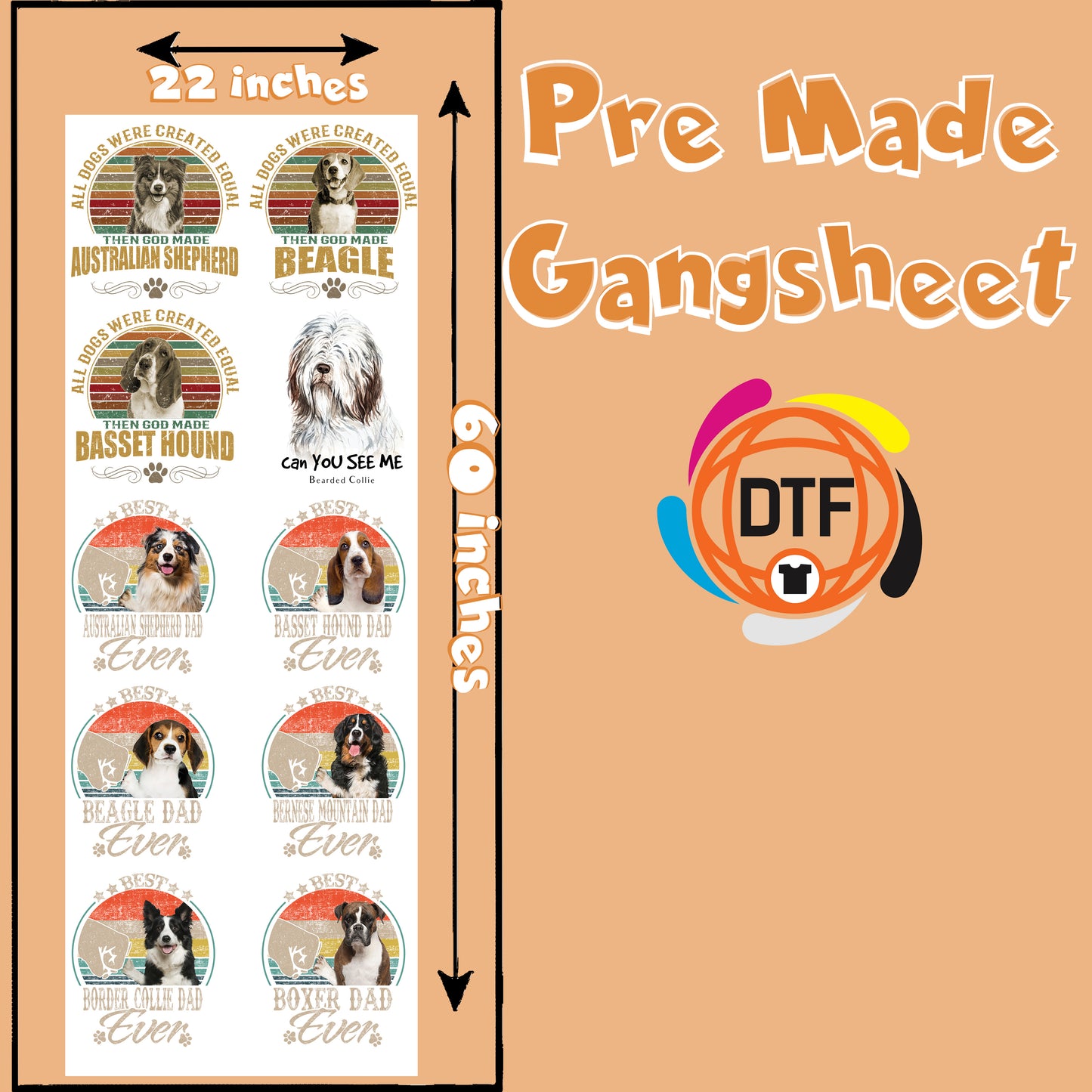 The Woof Gang Premade DTF Gangsheet