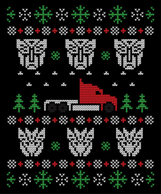 Transformers Ugly Christmas Sweater Party Ready To Press DTF Transfer